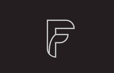 siyah ve beyaz alfabe harfi f f f logo tasarımı bir şirket veya iş için uygundur