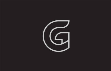siyah ve beyaz alfabe harfi g logosu bir şirket veya iş için uygun tasarımı