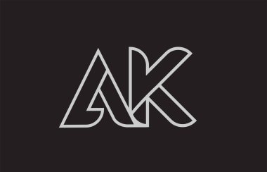 siyah ve beyaz alfabe harfi k logo kombinasyonu tasarımı bir şirket veya iş için uygundur