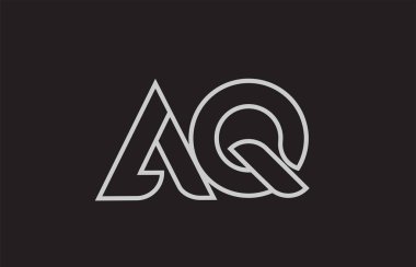siyah ve beyaz alfabe harfi aq a q logo kombinasyon tasarımı bir şirket veya iş için uygun