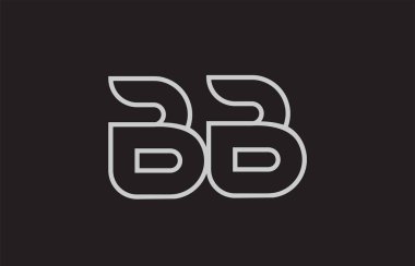siyah ve beyaz alfabe harfi bb logo kombinasyon tasarımı bir şirket veya iş için uygundur