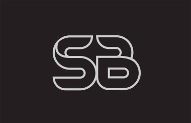 siyah ve beyaz alfabe harfi sb 's b logo kombinasyon tasarımı bir şirket veya iş için uygun