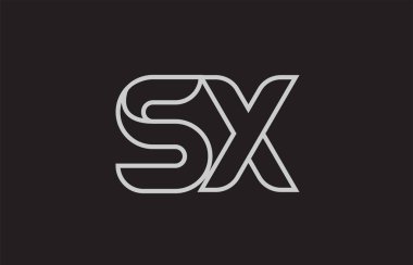 siyah ve beyaz alfabe harfi sx s x logo kombinasyon tasarımı bir şirket veya iş için uygun