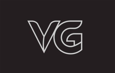 siyah ve beyaz alfabe harfi vg v g logo kombinasyon tasarımı bir şirket veya iş için uygun