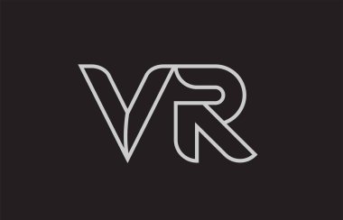 siyah ve beyaz alfabe harfi vr vr logo kombinasyon tasarımı bir şirket veya iş için uygun
