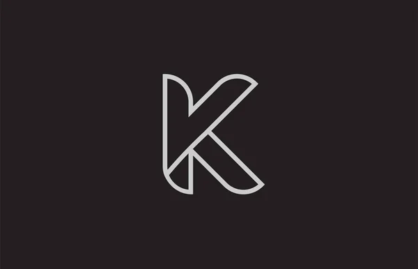 会社やビジネスに適した黒と白のアルファベット文字Kのロゴデザイン — ストックベクタ