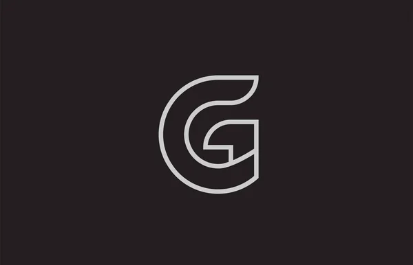 会社やビジネスに適した黒と白のアルファベット文字Gのロゴデザイン — ストックベクタ