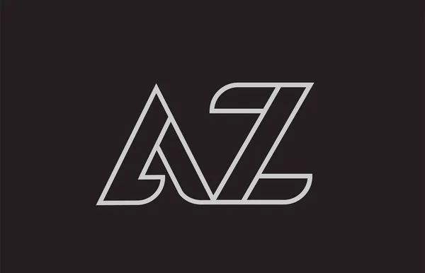 会社やビジネスに適した黒と白のアルファベットの文字Az Zのロゴの組み合わせデザイン — ストックベクタ