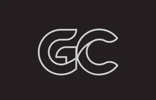 Siyah Beyaz Alfabe Harfi Logo Kombinasyon Tasarımı Bir Şirket Veya — Stok Vektör