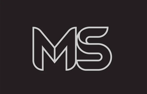 会社やビジネスに適した黒と白のアルファベット文字M Sのロゴの組み合わせのデザイン — ストックベクタ