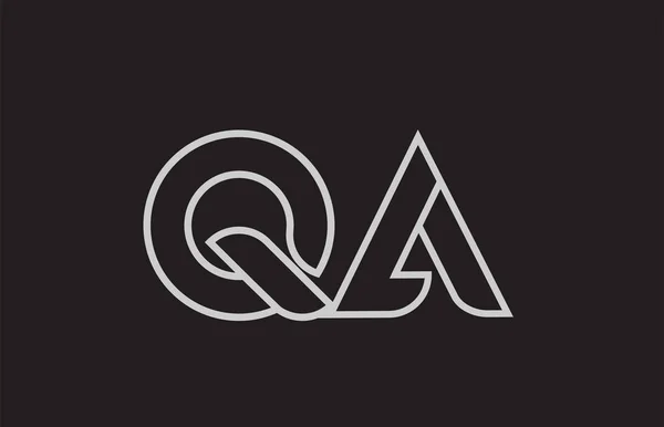 黒と白のアルファベット文字Qa Qロゴの組み合わせデザインに適し会社やビジネス — ストックベクタ