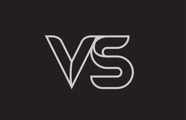 会社やビジネスに適した黒と白のアルファベット文字対V Sのロゴの組み合わせのデザイン — ストックベクタ
