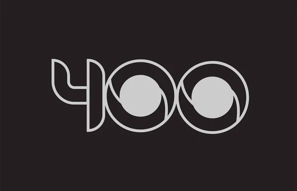 Schwarz Weißes Logo Design Mit Der Zahl 400 Geeignet Für — Stockvektor
