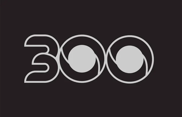 Černé Bílé Číslo 300 Logo Design Vhodný Pro Firmy Nebo — Stockový vektor