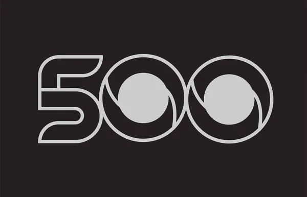 Siyah Beyaz Sayı 500 Logo Tasarımı Bir Şirket Için Uygun — Stok Vektör