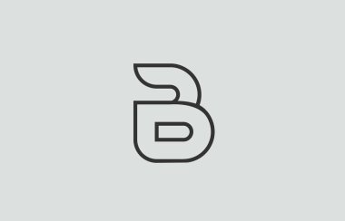 siyah ve beyaz alfabe harfi b logosu bir şirket veya iş için uygun tasarım