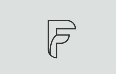 siyah ve beyaz alfabe harfi f f f logo tasarımı bir şirket veya iş için uygundur