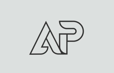 siyah ve beyaz alfabe harfi bir şirket veya iş için uygun bir p logosu kombinasyon tasarımına sahiptir