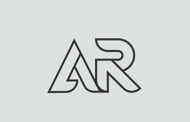 siyah ve beyaz alfabe harfi ar bir şirket veya iş için uygun bir r logo kombinasyon tasarımı