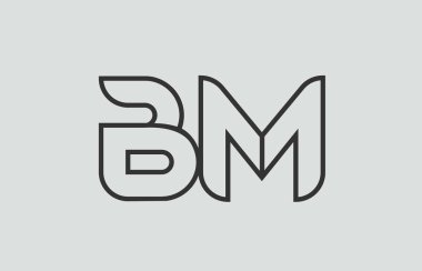 siyah ve beyaz alfabe harfi bm m logo kombinasyon tasarımı bir şirket veya iş için uygun
