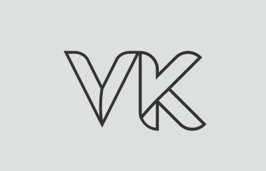 siyah ve beyaz alfabe harfi vk v k logo kombinasyon tasarımı bir şirket veya iş için uygun