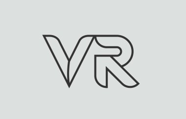 siyah ve beyaz alfabe harfi vr vr logo kombinasyon tasarımı bir şirket veya iş için uygun