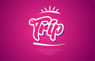 gezi kelime tipografi tasarımı pembe renkli logo, afiş veya metin tasarımı için uygun