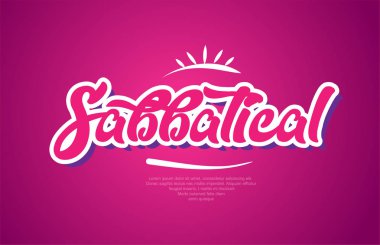 sabbatical word typography design in pink color suitable for logo, banner or text design clipart