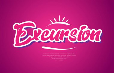 gezi kelime tipografi tasarımı pembe renkli logo, afiş veya metin tasarımı için uygun