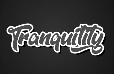 huzur word el metin tipografi tasarımı siyah ve beyaz renkli logo, afiş veya kart tasarımı için uygun yazma