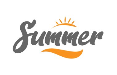 Yaz word el metin tipografi tasarım logo, afiş veya kart tasarımı için uygun siyah ve turuncu renk ile yazma