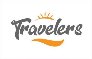 seyahat etmek sözcük el metin tipografi tasarım logo, afiş veya kart tasarımı için uygun siyah ve turuncu renk ile yazma