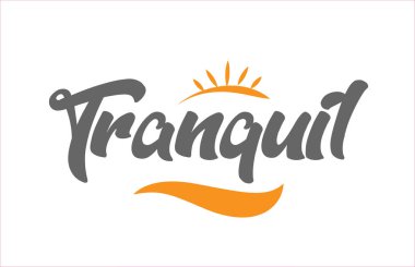 sakin word el metin tipografi tasarım logo, afiş veya kart tasarımı için uygun siyah ve turuncu renk ile yazma