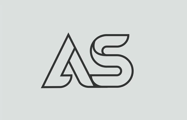 Zwart Wit Alfabet Letter Als Een Logo Combinatie Ontwerp Geschikt — Stockvector