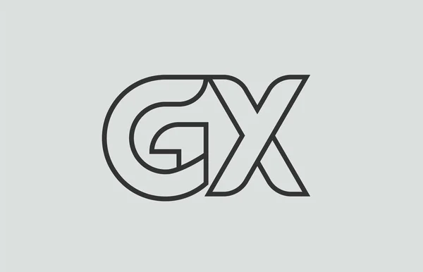 会社やビジネスに適した黒と白のアルファベット文字Gx Xのロゴの組み合わせのデザイン — ストックベクタ