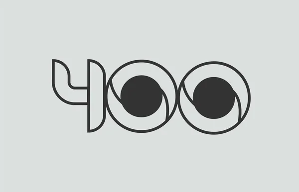 Чорно Білий Номер 400 Дизайн Логотипу Підходить Компанії Або Бізнесу — стоковий вектор