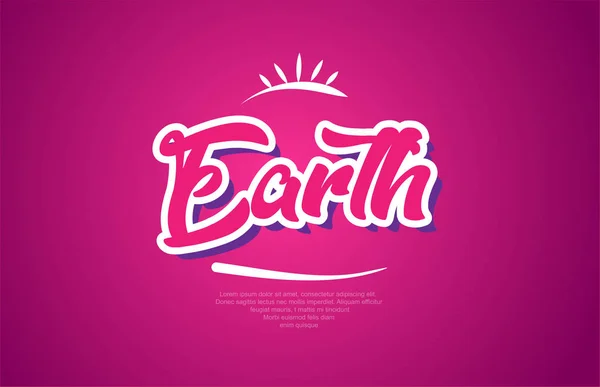 Erd Wort Typografie Design Rosa Farbe Geeignet Für Logo Banner — Stockvektor