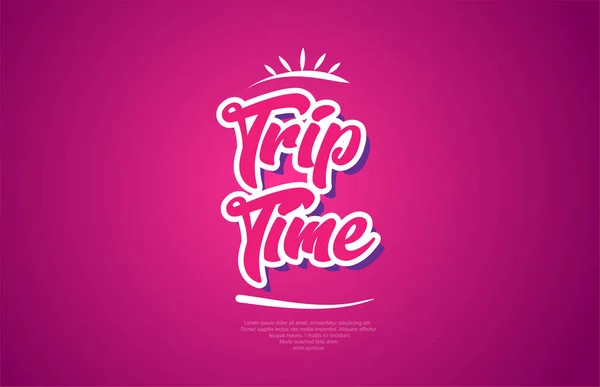 Diseño Tipografía Palabra Tiempo Viaje Color Rosa Adecuado Para Logotipo — Vector de stock