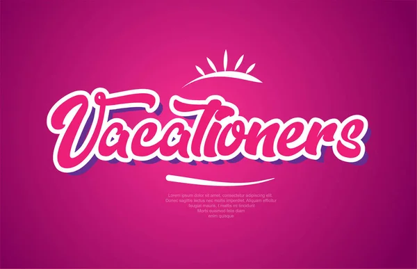 Туристы Слово Типографика Дизайн Розовом Цвете Подходит Логотипа Баннер Текстовый — стоковый вектор
