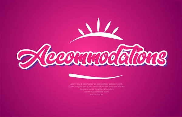 Diseño Tipografía Palabras Alojamiento Color Rosa Adecuado Para Diseño Logotipo — Archivo Imágenes Vectoriales