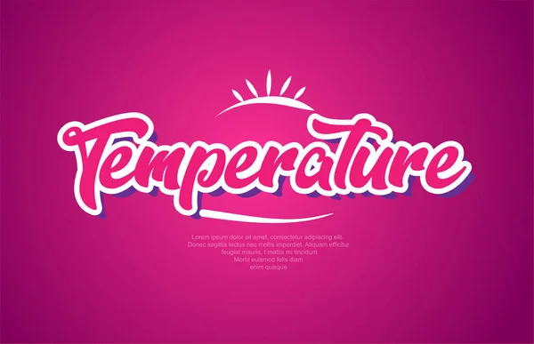 Sıcaklık Kelime Tipografi Tasarımı Pembe Renkli Logo Afiş Veya Metin — Stok Vektör