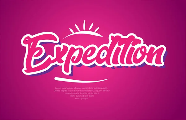 Expedition Wort Typografie Design Rosa Farbe Geeignet Für Logo Banner — Stockvektor