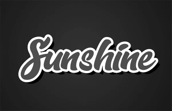 Sunshine Word Écriture Main Texte Typographie Design Avec Couleur Noir — Image vectorielle