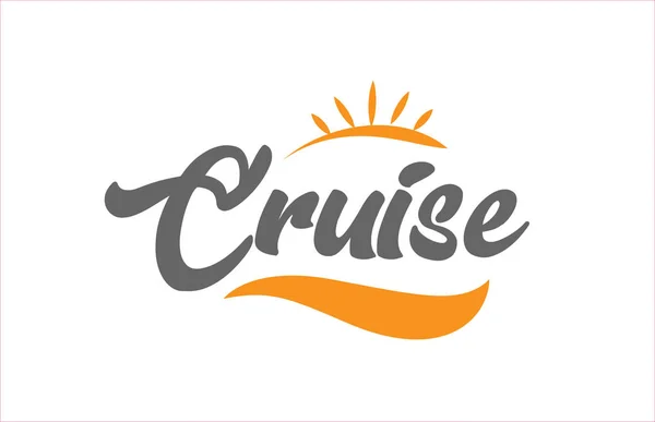 Palabra Crucero Escritura Mano Diseño Tipografía Texto Con Color Negro — Vector de stock