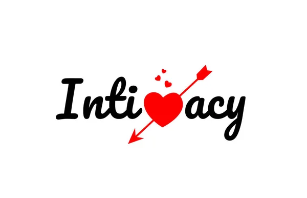 Intimacy Word Text Red Broken Heart Arrow Concept Suitable Logo — Stock Vector