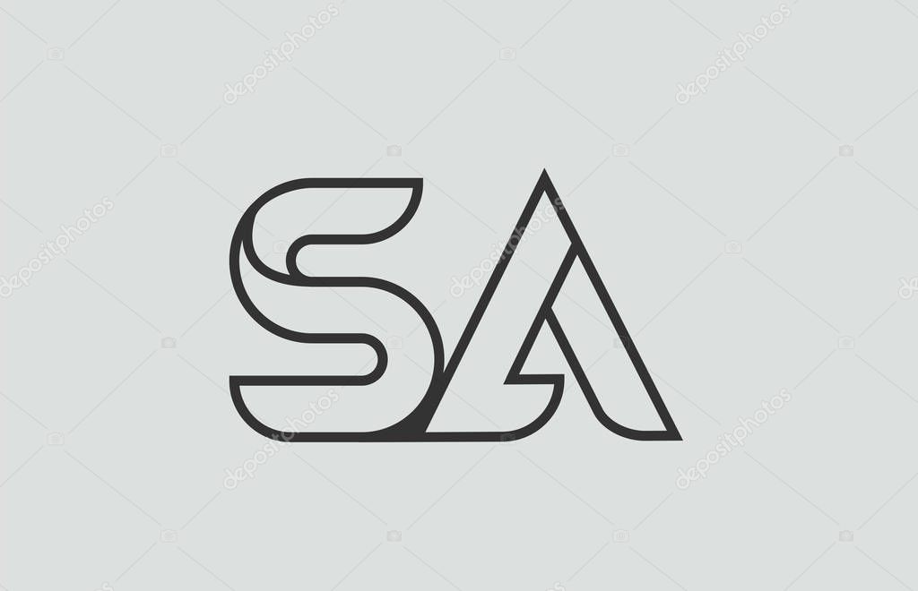 Black And White Alphabet Letter Sa S A Logo Combination Design Suitable For A Company Or Business Larastock