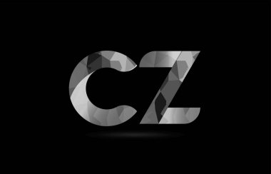 bir şirket veya iş için uygun siyah ve beyaz alfabe harfi cz c logo kombinasyon tasarımı