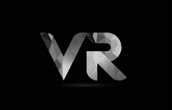 会社やビジネスに適した黒と白のアルファベット文字Vr Rのロゴの組み合わせのデザイン — ストックベクタ