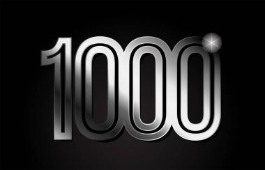 gümüş metal sayı 1000 logo tasarımı bir şirket ya da iş için uygun