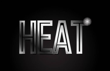 ısı kelime tipografi tasarım gümüş gri metal renkli logo, afiş veya metin tasarımı için uygun